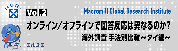 オンライン／オフラインで回答反応は異なるのか？　海外調査 手法別比較～タイ編～