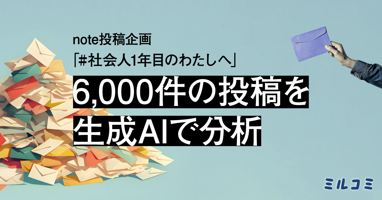 【ミルコミ】6,000件の投稿をどう読み解いた？生成AIを活用した「note投稿分析」の裏側を公開