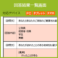 回答結果一覧画面