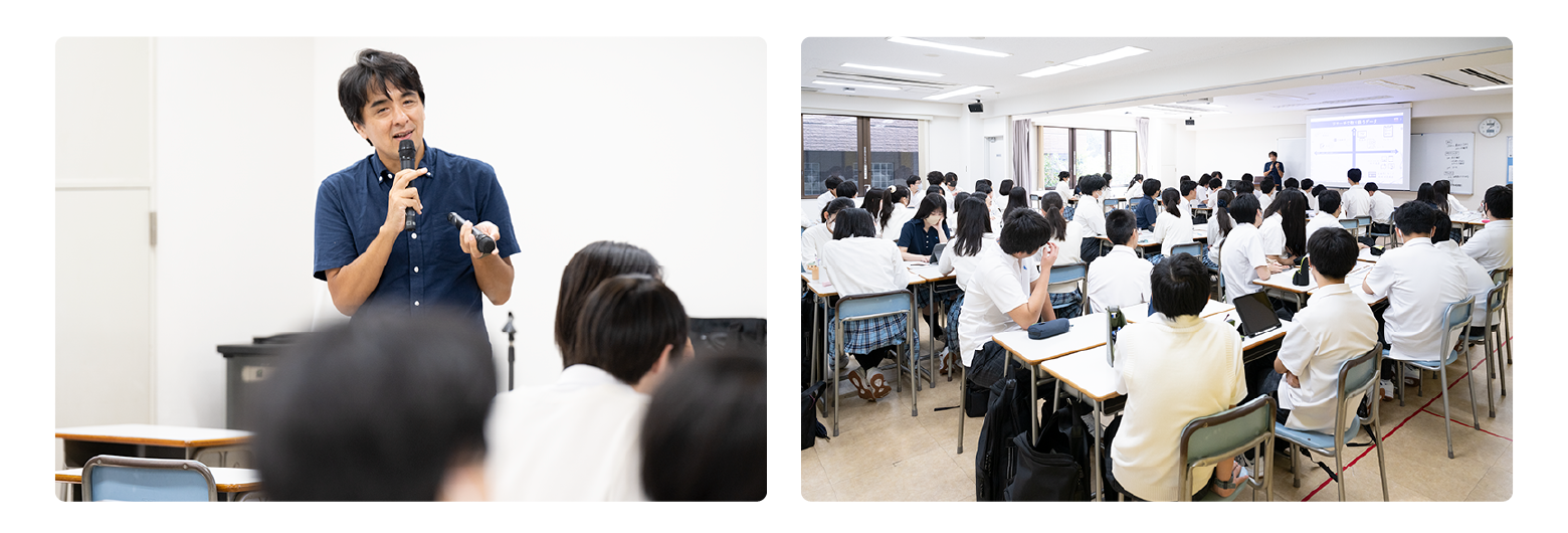 Each year, our employees also serve as instructors, holding lectures and seminars centered on marketing at more than 20 high schools and universities in Japan.