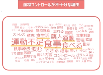 図1：血糖コントロールの実施状況と、血糖コントロールが不十分な理由