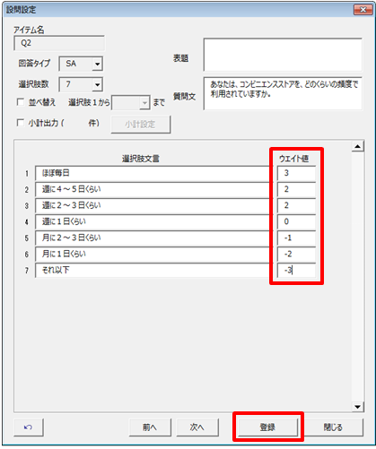 選択肢 5段階評価や数量設問 に得点を付け 平均点を算出したい ウエイト平均 リサーチなら株式会社マクロミル